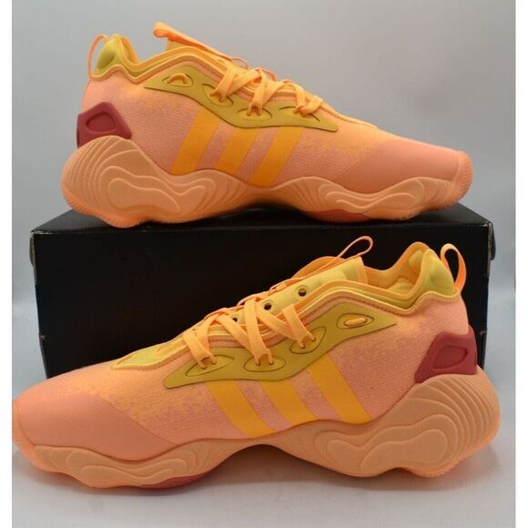 Adidas Mens Size 11 Trae Young 3 Acid Orange Spark Basketball Shoes Sneakers - Picture 4 of 10